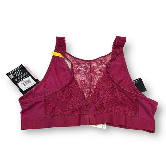 Bali Plunge Lace Racer Back Wirefree Size Medium - Picture 2 of 6